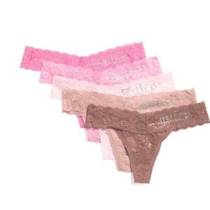 Juicy Couture Lace Thong Set in Pink and Brown Shades size XL NWT